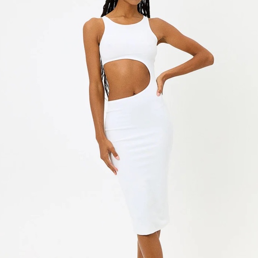 NWT Frankie’s Bikinis Twelve Terry Dress in White